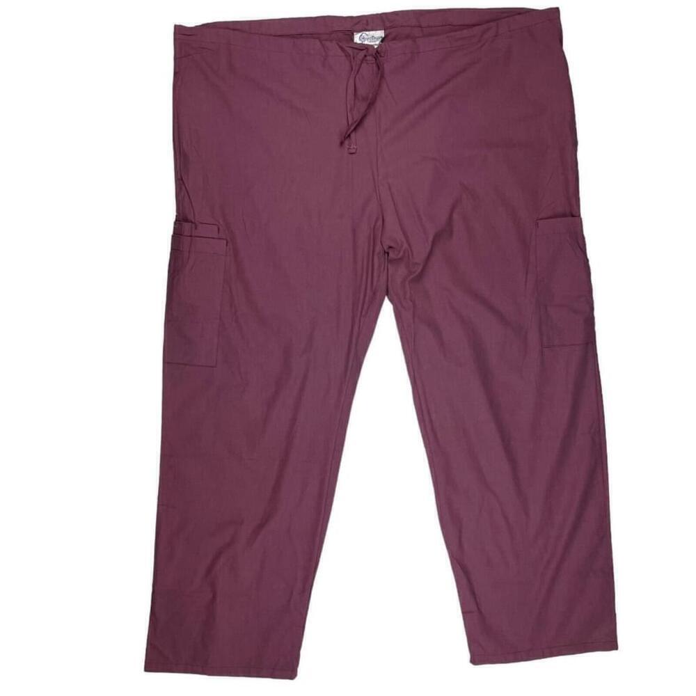 Spectrum Scrub Pants Womens 2XL Burgundy Polyester Drawstring Medical Uniform